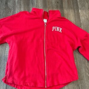 Victoria's Secret Women’s Red Zip-Up Hoodie XL